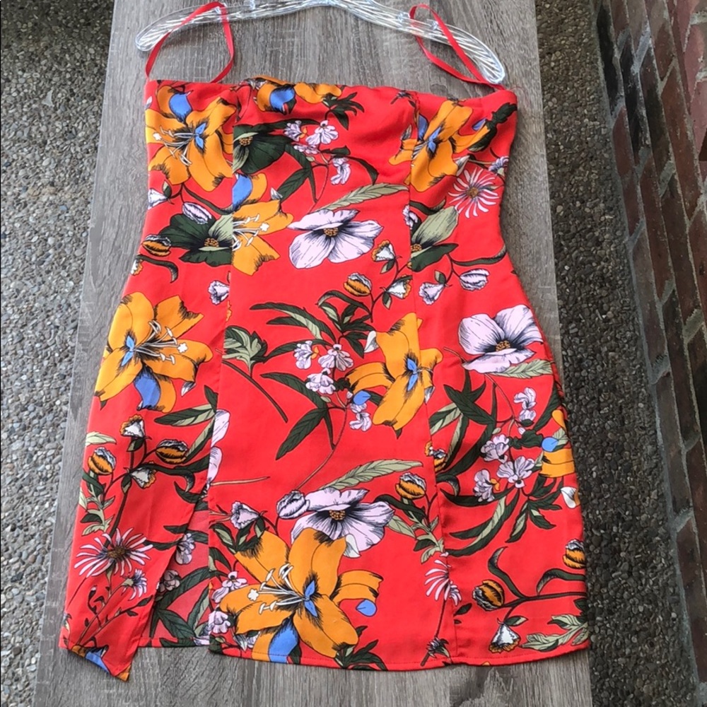 Strapless flower dress